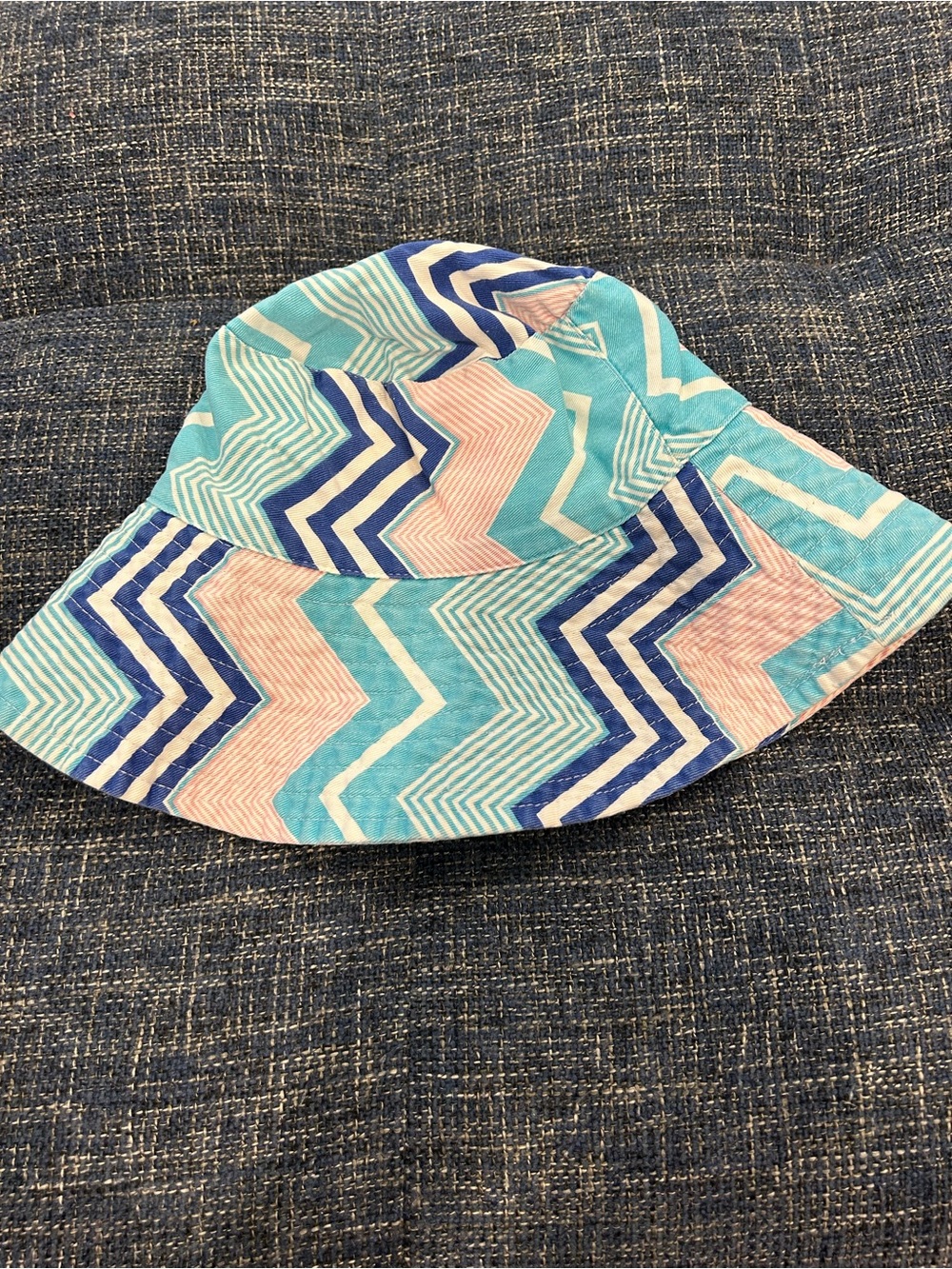 ☀️ 3/$15 Joe Fresh Kids Striped Patterned Cotton Bucket Hat Blue